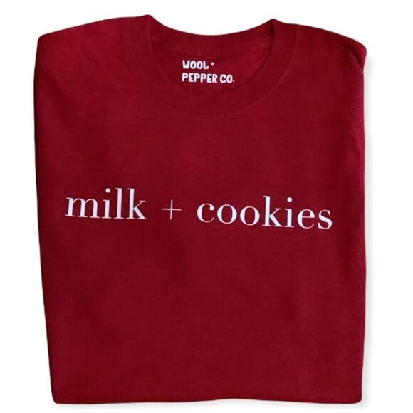 NWT Wool + Pepper Co. Milk + Cookies Christmas T-Shirt - Picture 2 of 4